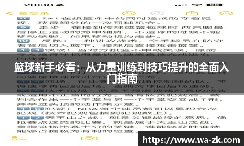 篮球新手必看：从力量训练到技巧提升的全面入门指南